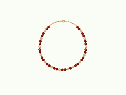 Rosso Pearl Strand — deep red beaded necklace